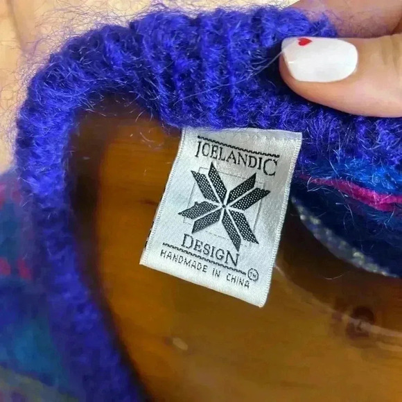 Icelandic Design Mohair and Wool Cardigan Sweater with Pockets Size S/M - Picture 5 of 9